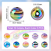   50Pcs 10 Colors Stripe Resin Beads RESI-PH0002-12-2