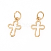 Brass Tiny Cross Charms X-KK-G258-02-NR-1