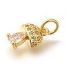 Brass Micro Pave Cubic Zirconia Charms KK-M295-21G-2