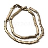 2-Hole Electroplated Synthetic Non-magnetic Hematite Beads Strands G-L613-A01-01D-3