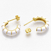 Brass Stud Earrings EJEW-S209-10F-3