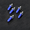 Bullet Imitation Jade Glass Pointed Pendants G-F295-01D-3