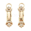 Brass Micro Pave Clear Cubic Zirconia Fold Over Clasps KK-B125-13G-01-1