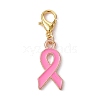 Breast Cancer Awareness Alloy Enamel Pendant Decoration HJEW-JM01410-4