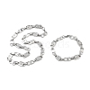 Anti-Tarnish 201 Stainless Steel Oval Link Chain Necklace & Bracelets Set SJEW-G083-02P-1