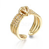 Brass Micro Pave Clear Cubic Zirconia Cuff Rings RJEW-Q161-022-NF-1