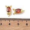 Brass Pave Single Cubic Zirconia Peg Bails Pin Charms KK-D226-01G-01-3