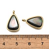 Ion Plating(IP) 304 Stainless Steel Pave Natural Black Lip Shell Pendants STAS-Q335-09G-3