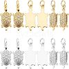 SUPERFINDINGS 12Pcs 2 Colors Brass Micro Pave Clear Cubic Zirconia Pendants ZIRC-FH0001-29-1