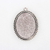 Tibetan Style Alloy Pendant Cabochon Settings TIBEP-N003-17AS-1