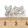 Brass Micro Pave Clear Cubic Zirconia Beads KK-L211-001P-3