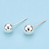 925 Sterling Silver Round Ball Stud Earrings STER-T005-01G-2