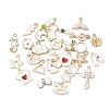 30Pcs 30 Style Light Gold Alloy Enamel Pendants ENAM-YW0001-80-6