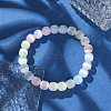 Dyed Natural Selenite Round Beaded Stretch Bracelets for Women BJEW-G731-01B-3