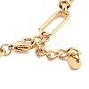 Golden Tone 304 Stainless Steel Enamel Rectangle Link Chain Bracelets for Women BJEW-K249-03G-01-3