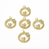 Brass Micro Pave Cubic Zirconia Pendants KK-E068-VB006-4