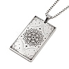 Non-Tarnish 201 Stainless Steel Rectangle with Constellation Pendant Necklaces NJEW-M223-02I-2