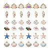 Beadthoven 36Pcs 6 Style 3 Colors Light Gold Plated Alloy Enamel Pendants ENAM-BT0001-11-2