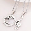 2Pcs 2 Style Alloy Musical Note Matching Puzzel Pendant Necklaces Set PW-WG57945-01-2