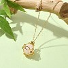 Natural Rose Quartz Round Pendant Necklaces NJEW-JN04565-01-6