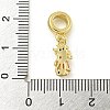 Rack Plating Brass Pave Cubic Zirconia Monkey European Dangle Charms KK-Z067-50G-01-3