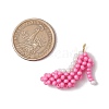 Glass Seed Beaded High Heel Pendants PALLOY-CJ00140-2