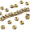 Rack Plating Brass Rhinestone Bead Spacers RB-D303-G-1