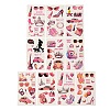 10 Sheet 10 Styles Party Theme Paper & PET Adhesive Waterproof Stickers Set DIY-F152-01-1