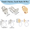 SUNNYCLUE 40Pcs 4 Styles 304 Stainless Steel Clip-on Earring Findings STAS-SC0008-32-2