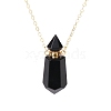 Natural Black Onyx(Dyed & Heated) Perfume Bottle Pendant Necklace PW-WG2A891-18-1