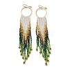 Bohemia Woven Glass Seed Bead Dangle Earrings EJEW-A046-03C-1