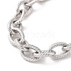 304 Stainless Steel Textured Cable Chain Bracelet for Men Women BJEW-E031-11P-01-2