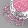 Transparent Colours Lustered Glass Round Seed Beads SEED-R044-04-1