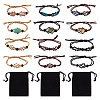 Fashewelry 6Pcs Adjustable Braided Waxed Polyester Cord Macrame Pouch Bracelet Making BJEW-FW0001-05-1