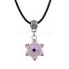 Evil Eye Handmade Lampwork & Glass Sead Beaded Pendant Necklaces NJEW-MZ00092-06-2