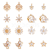 DICOSMETIC 16Pcs 8 Styles Brass Micro Pave Cubic Zirconia Pendants KK-DC0002-83-1