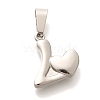 Anti-Tarnish 304 Stainless Steel Pendants STAS-U035-12P-1