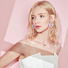 3 pairs 3 style Acrylic Heart Dangle Stud Earrings with Steel Iron Pins for Women EJEW-FI0001-65-7
