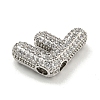 Platinum Plated Brass Micro Pave Cubic Zirconia Pendants KK-L073-001P-F-2