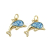 Brass Micro Pave Cubic Zirconia Enamel Pendants KK-L249-04G-03-1