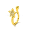 Clear Cubic Zirconia Star Clip on Nose Ring AJEW-F059-16G-1