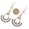 Synthetic Blue Spinel & Glass Dangle Earrings EJEW-MZ00290-3