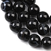 Natural Black Agate Bead Strands G-G962-10mm-12-A-5