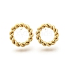 Ion Plating(IP) 304 Stainless Steel Twist Rope Ring Stud Earrings for Woman EJEW-N097-006LG-2