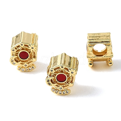 Brass Micro Pave Clear Cubic Zirconia European Beads CU-CBA9CBD-05G-1