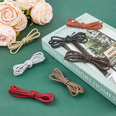 7 Strands 7 Colors Braided PU Leather Cords WL-FH0001-01-1