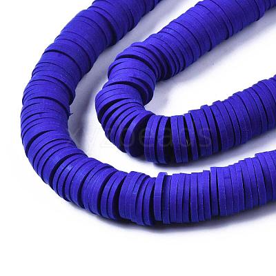 Flat Round Handmade Polymer Clay Beads CLAY-R067-12mm-09-1