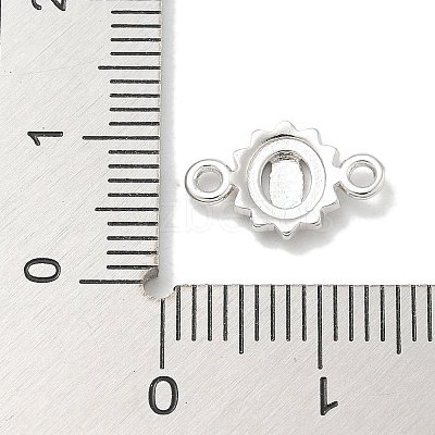 Rack Plating Brass Flat Round Connector Charms KK-L224-095P-02-1