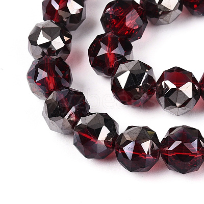 Electroplate Transparent Glass Round Beads Strands EGLA-T029-8mm-12T-05-1