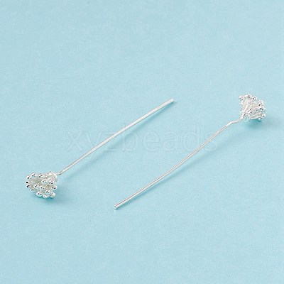 Brass Flower Head Pins KK-G413-04S-1